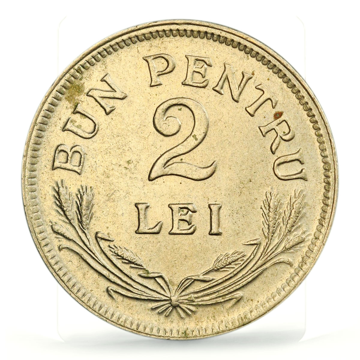 Romania 2 lei Ferdinand I Coinage Brussels Mint KM-47 MS63 PCGS CuNi coin 1924