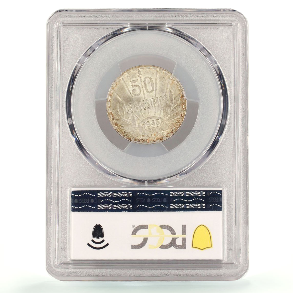 Uruguay 50 centesimos Oriental Artigas Coinage KM-31 MS63 PCGS silver coin 1943
