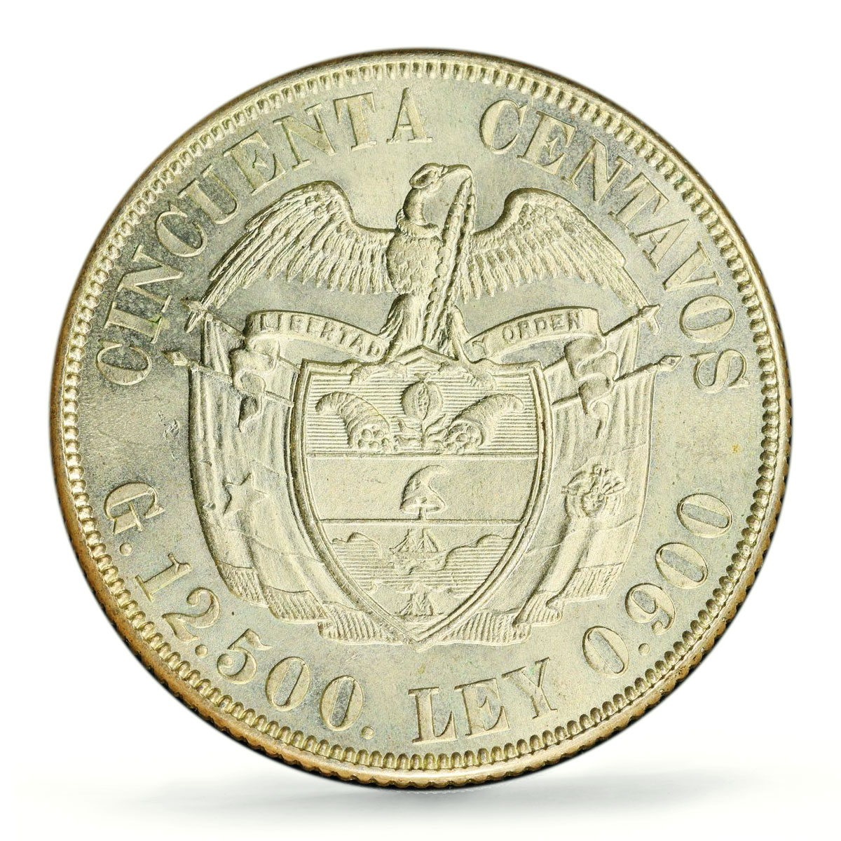 Colombia 50 centavos Republic Coinage Bolivar KM-274 MS64 PCGS silver coin 1934