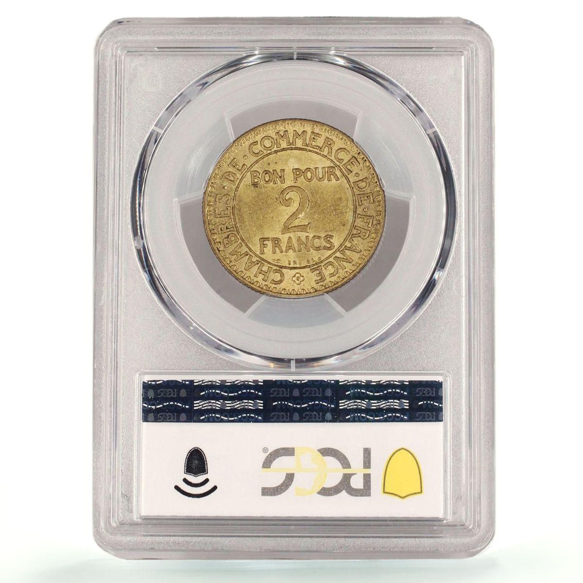 France 2 francs Mercury Commerce Chambers Coinage MS64 PCGS CuAl coin 1924