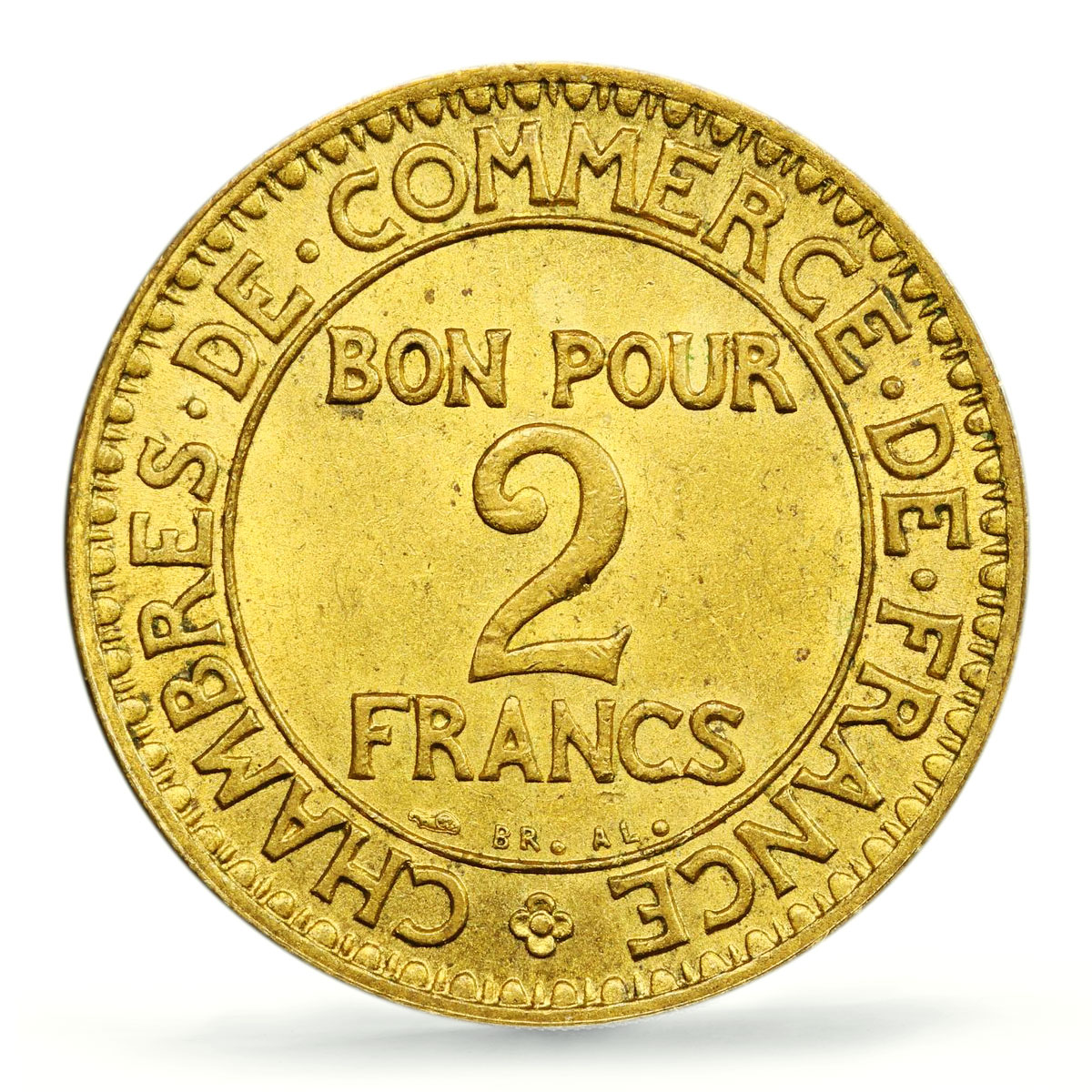 France 2 francs Mercury Commerce Chambers Coinage MS64 PCGS CuAl coin 1924