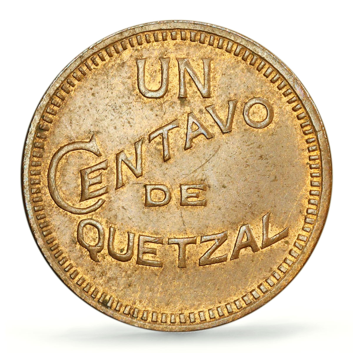 Guatemala 1 centavo Regular Coinage KM-237a MS62 PCGS bronze coin 1925