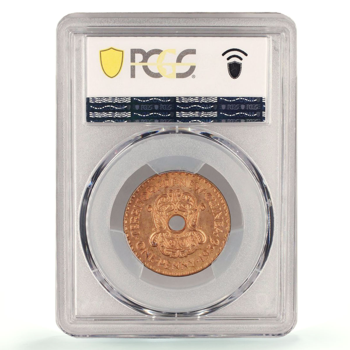 Papua New Guinea 1 penny Edward VIII Coinage KM-6 MS65 PCGS bronze coin 1936
