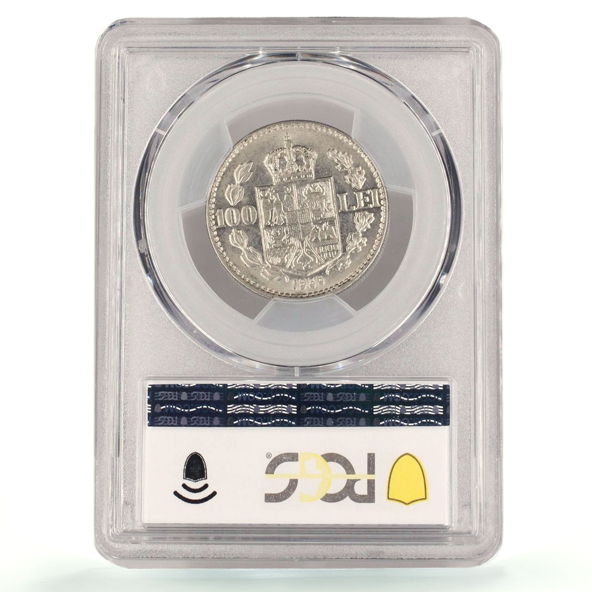 Romania 100 lei King Carol II Coinage KM-54 AU58 PCGS nickel coin 1936