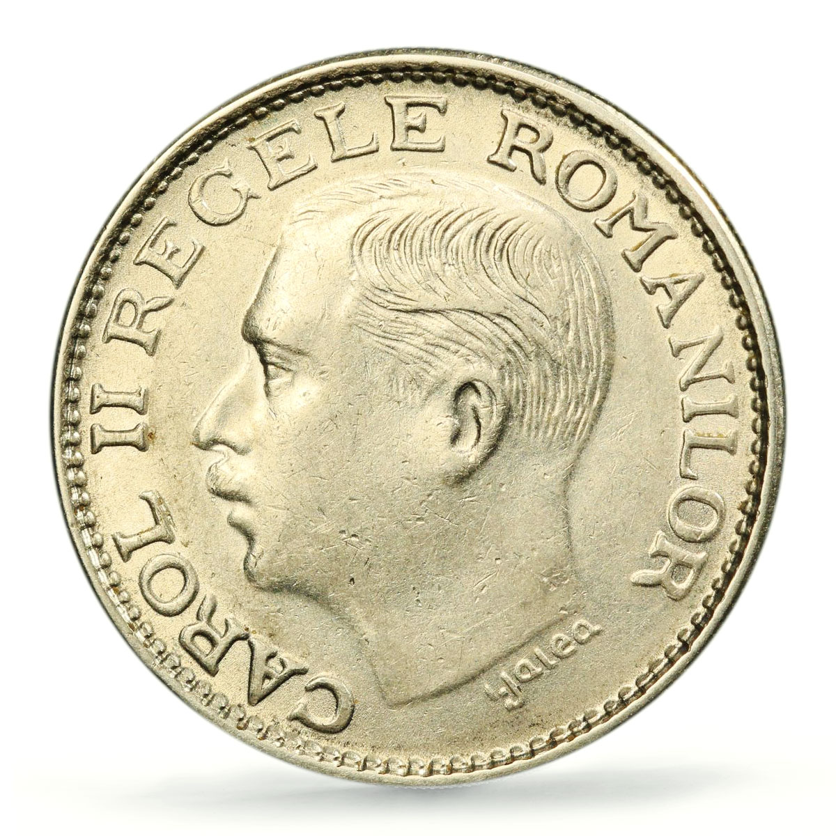 Romania 100 lei King Carol II Coinage KM-54 AU58 PCGS nickel coin 1936