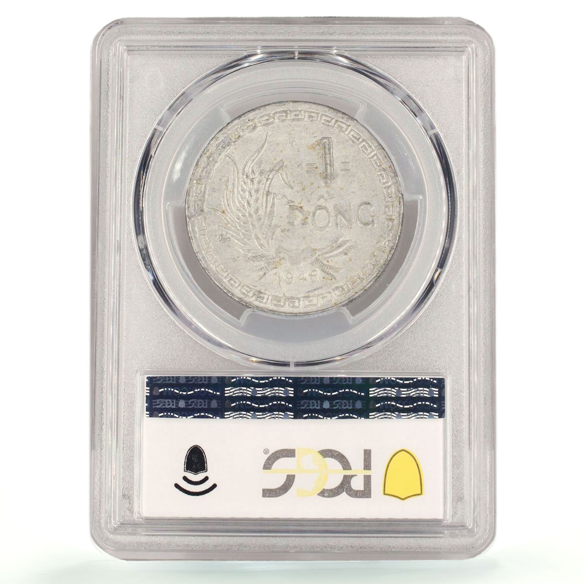 Vietnam 1 dong Ho Chi Minh Doubled Die Reverse AU58 PCGS aluminum coin 1946