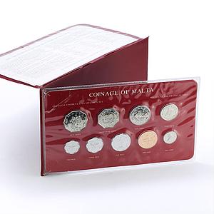 Malta 50 25 10 5 2 1 cents Set Decimal Coinage CuNi Bronze Aluminum coins 1982