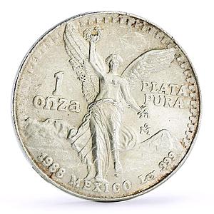 Mexico 1 onza Libertad Angel of Independence silver coin 1988