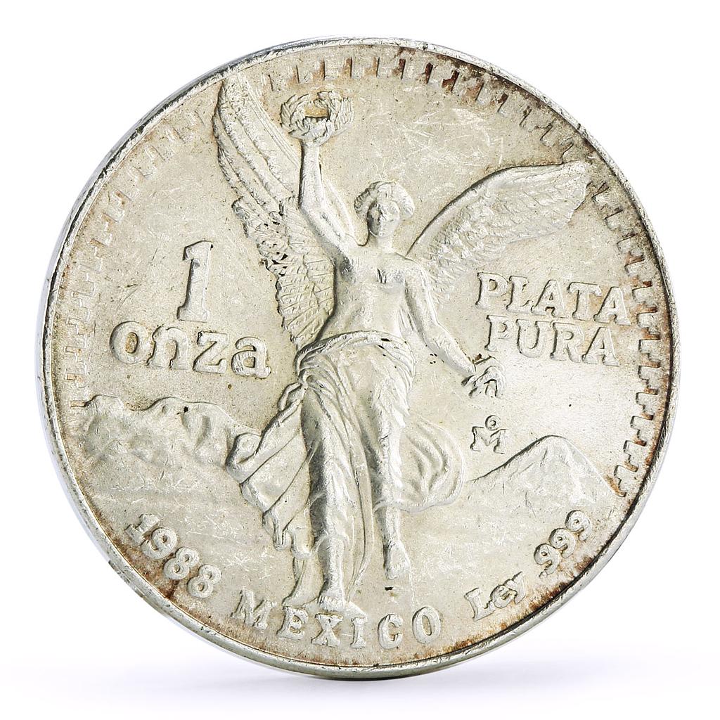 Mexico 1 onza Libertad Angel of Independence silver coin 1988