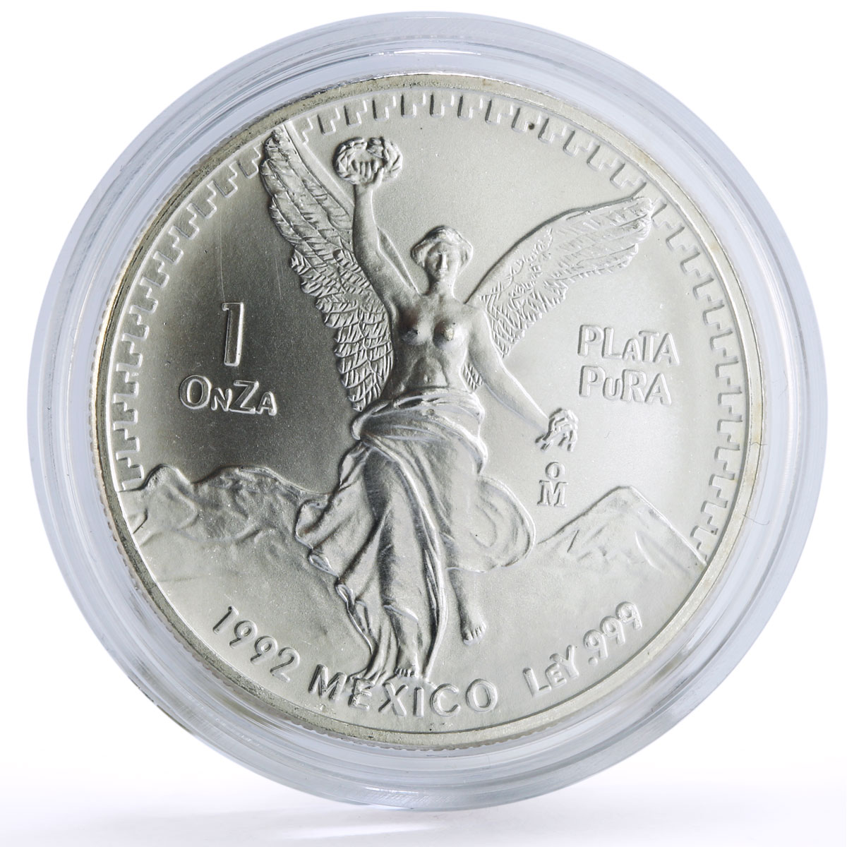 Mexico 1 onza Libertad Angel of Independence silver coin 1992