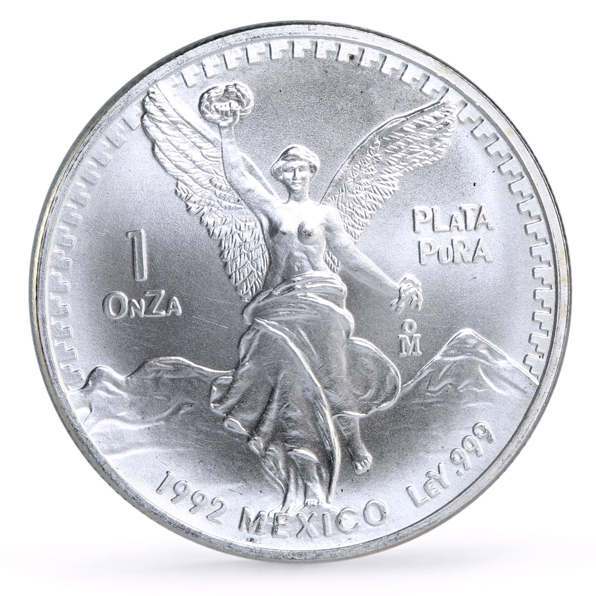 Mexico 1 onza Libertad Angel of Independence silver coin 1992