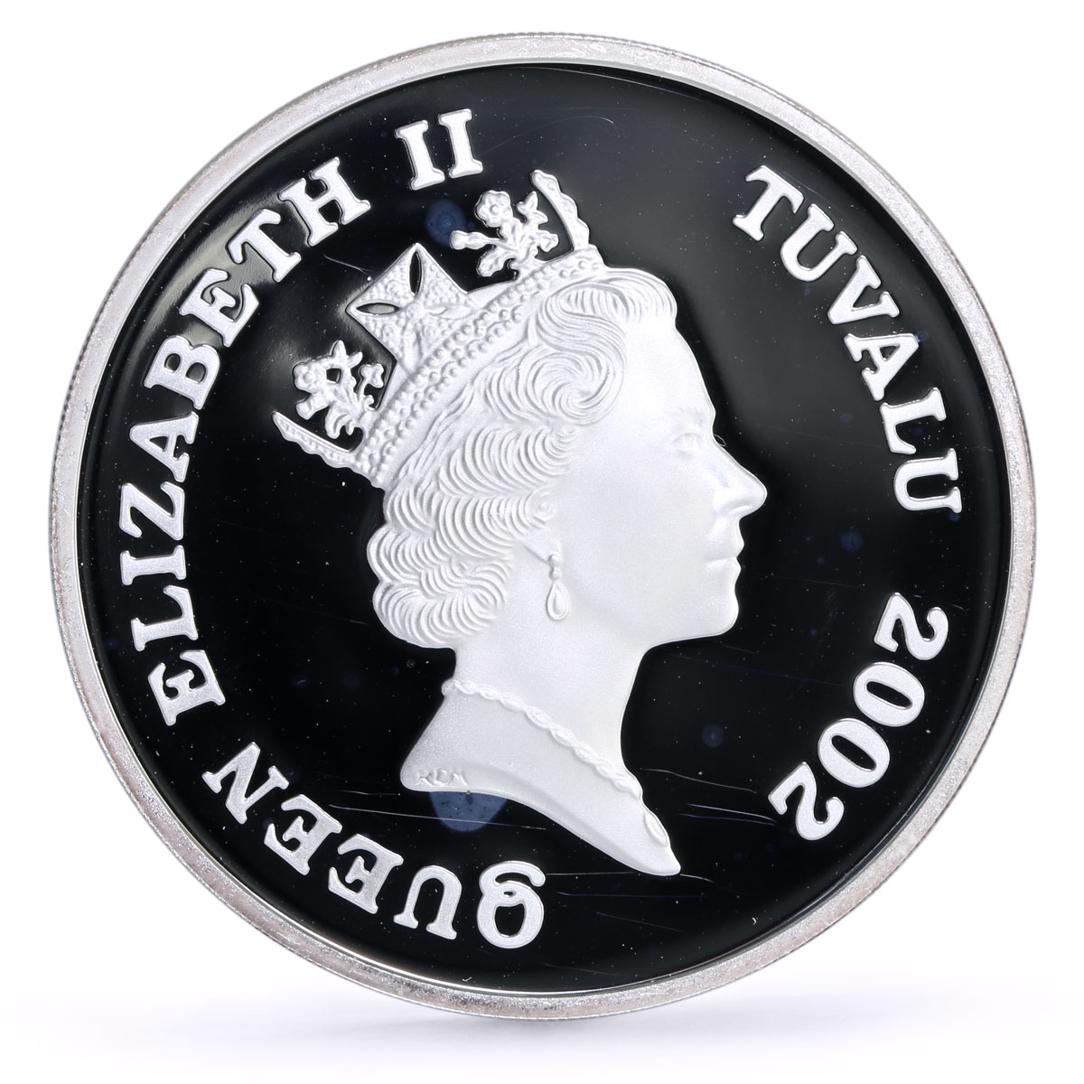 Tuvalu 5 dollars Prehistoric Fauna Seismosaurus Dinosaur proof silver coin 2002