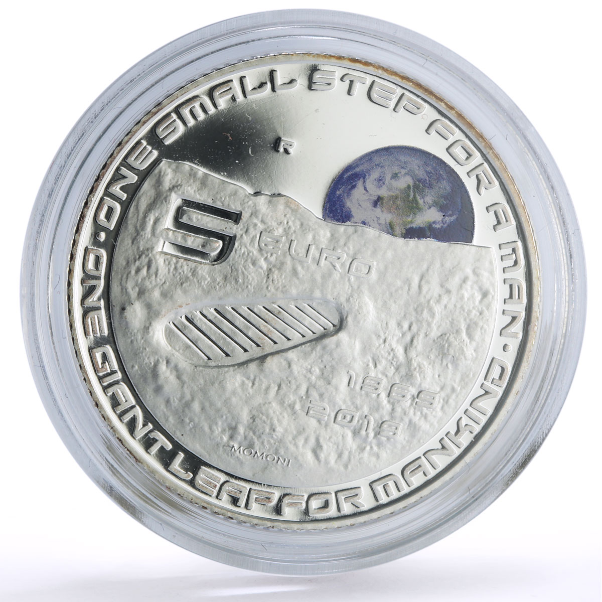 Italy 5 euro Lunar Moon Landing 50th Anniversary Space proof silver coin 2019