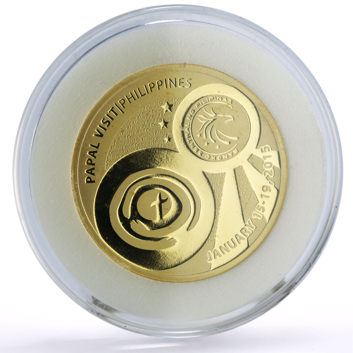 Philippines 500 piso Pope Francis Papal Visit Politics proof copper coin 2015
