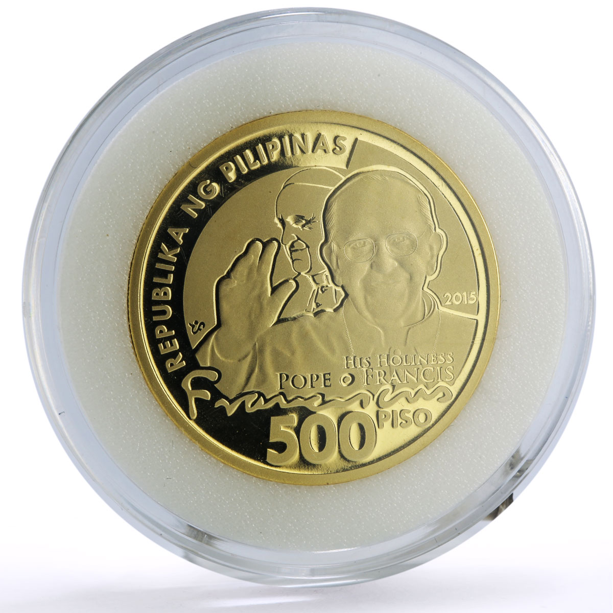 Philippines 500 piso Pope Francis Papal Visit Politics proof copper coin 2015