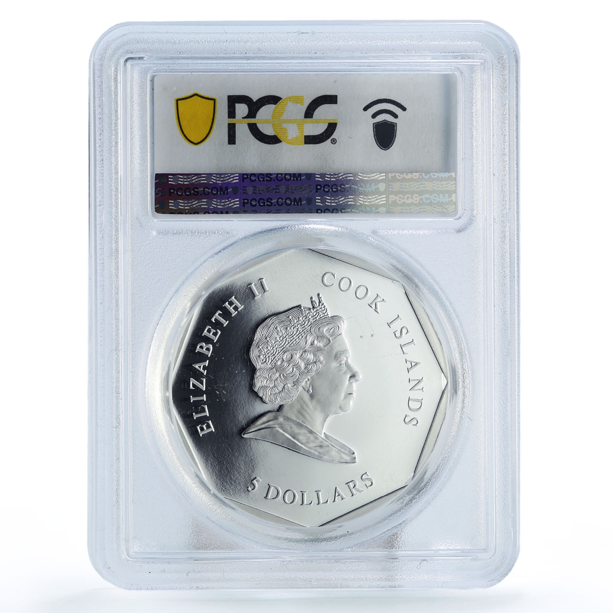 Cook Islands 5 dollars Saint Martin Horseman Gilt PR67 PCGS silver coin 2008