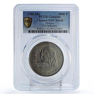 Mexico 5000 pesos Oil Industry Nationalization UNC PCGS CuNi coin 1988
