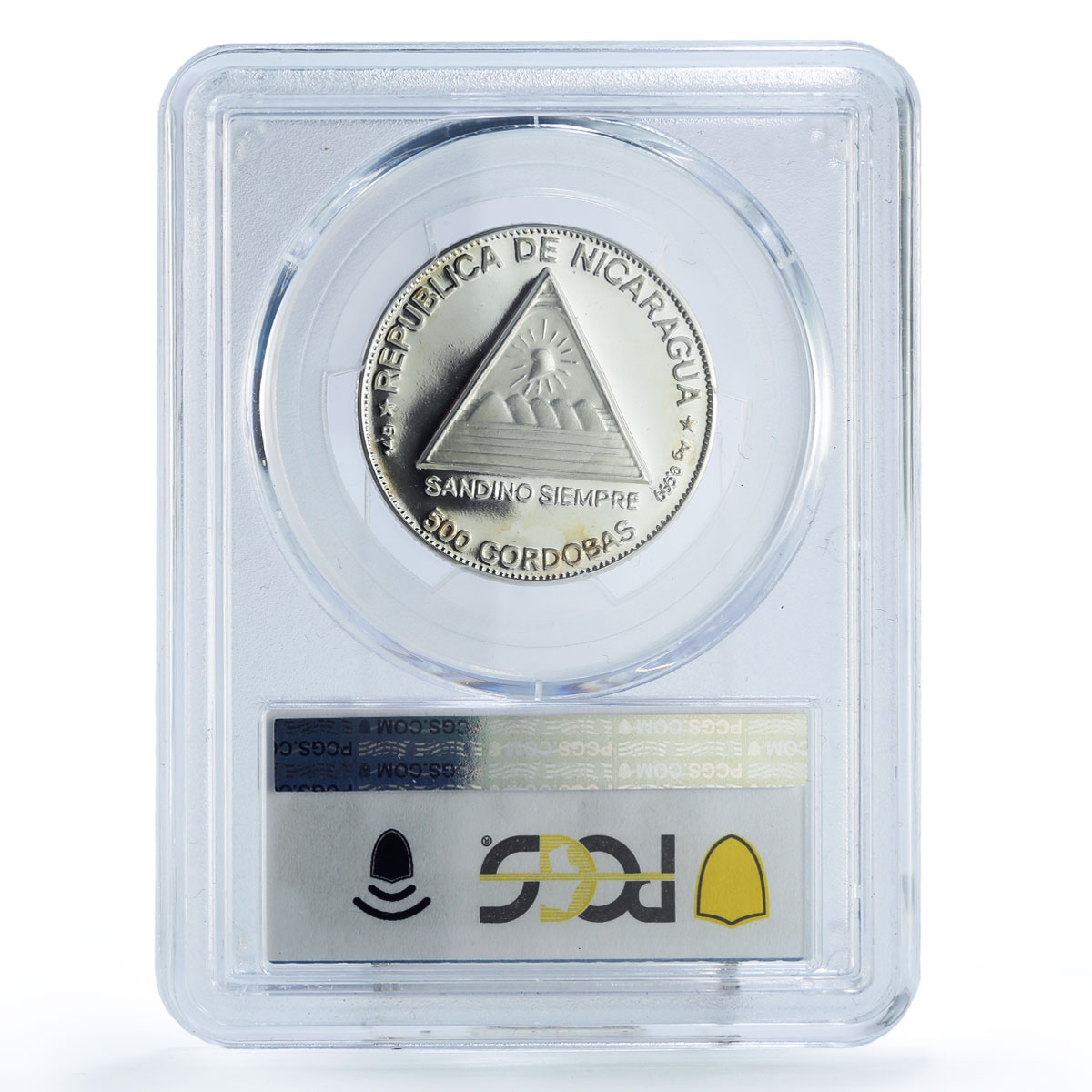Nicaragua 500 cordobas Sandino Estrada Umanzor KM-70 PR68 PCGS silver coin 1984