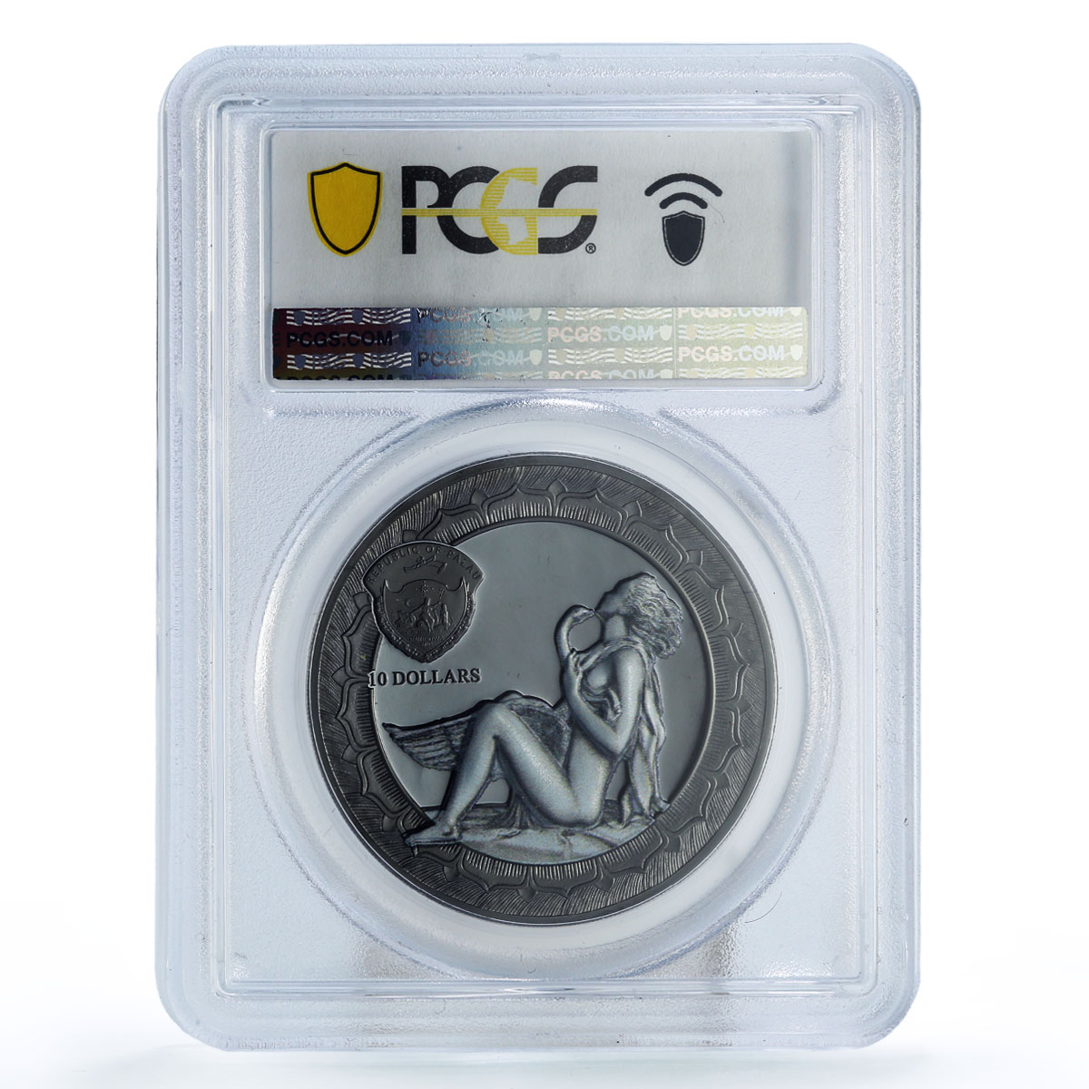 Palau 10 dollars Eternal Sculptures Leda Swan Art PR70 PCGS silver coin 2019