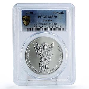 Ukraine 1 hryvnia Archangel Michael Archistratus MS70 PCGS silver coin 2020
