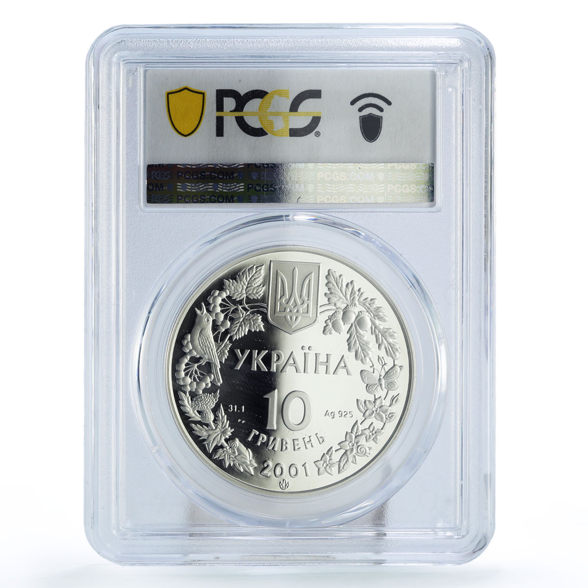 Ukraine 10 hryvnias Conservation Wildlife Lynx Fauna PR70 PCGS silver coin 2001