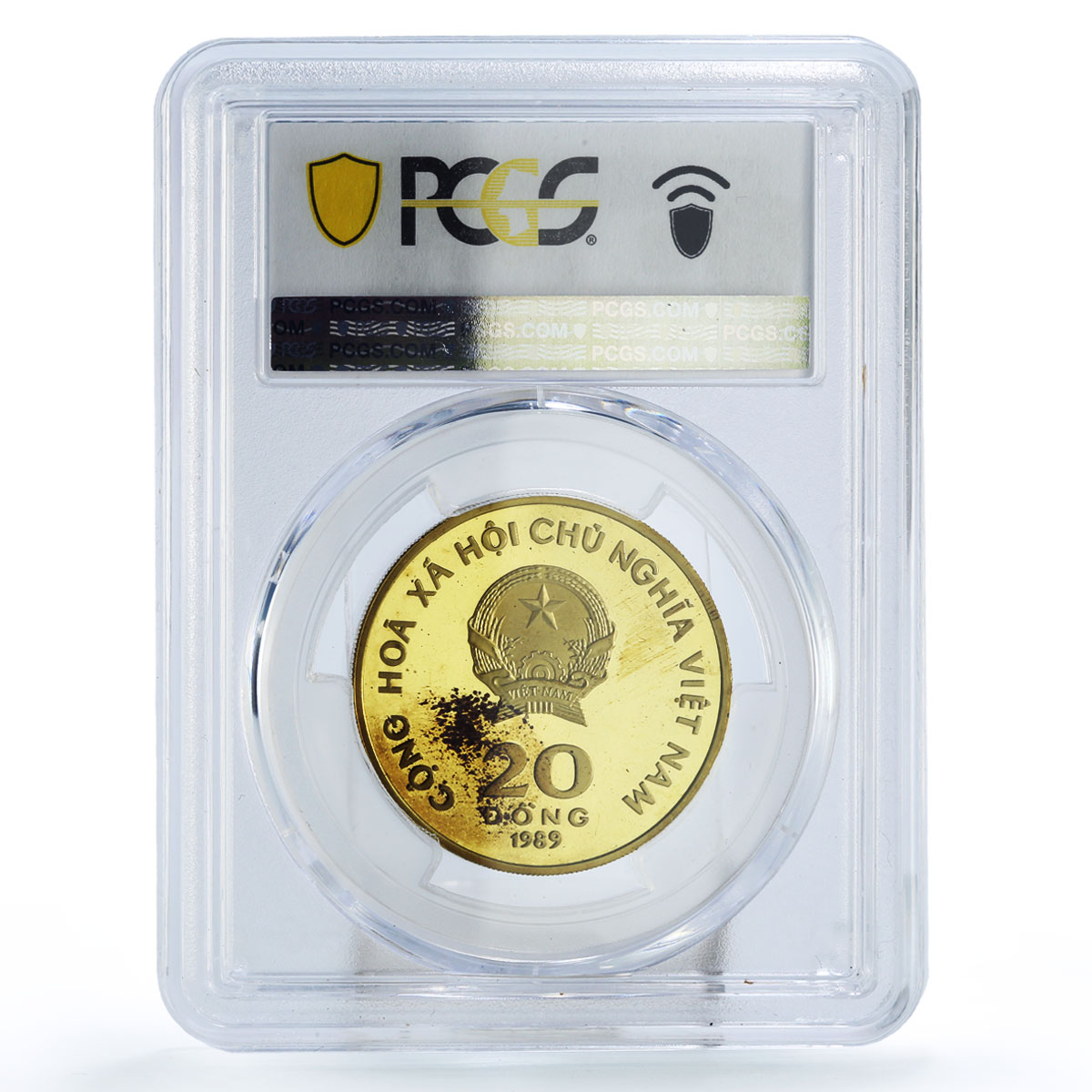 Vietnam 20 dong Ho Chi Minh Centennial Politics PR64 PCGS brass coin 1989