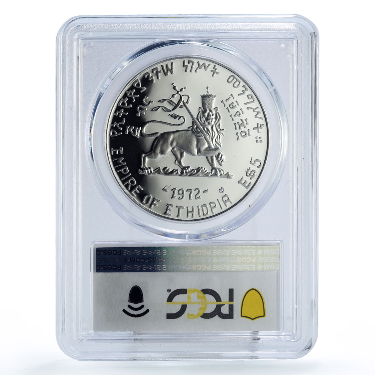 Ethiopia 5 dollars Emperor King Theodros II Politics PR68 PCGS silver coin 1972