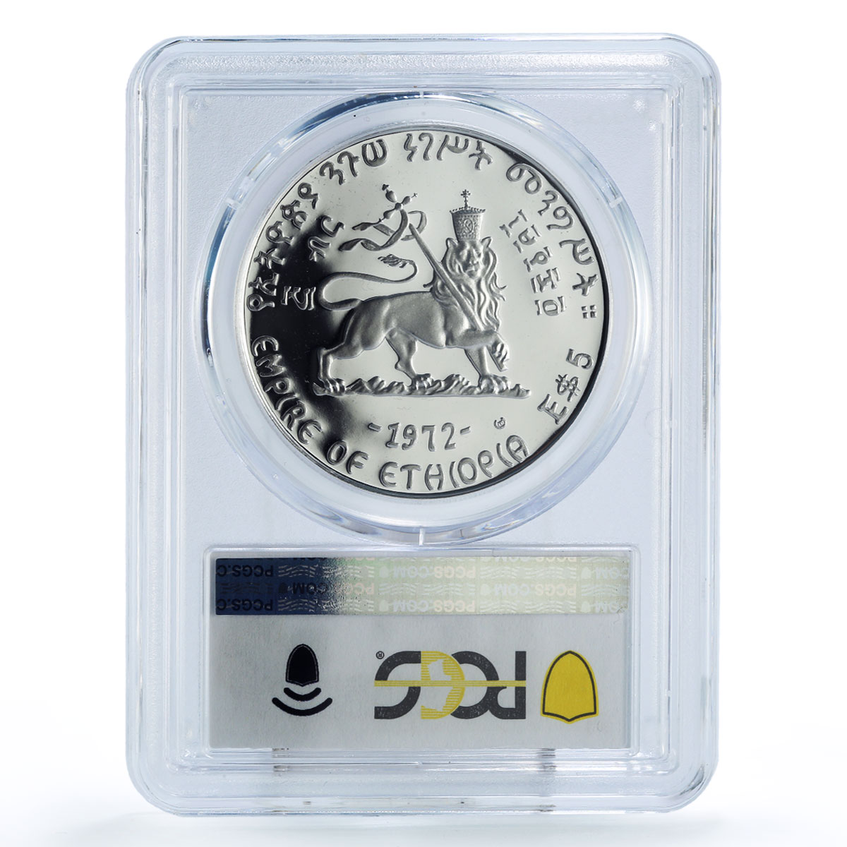 Ethiopia 5 dollars Emperor King Yohannes IV Politics PR69 PCGS silver coin 1972