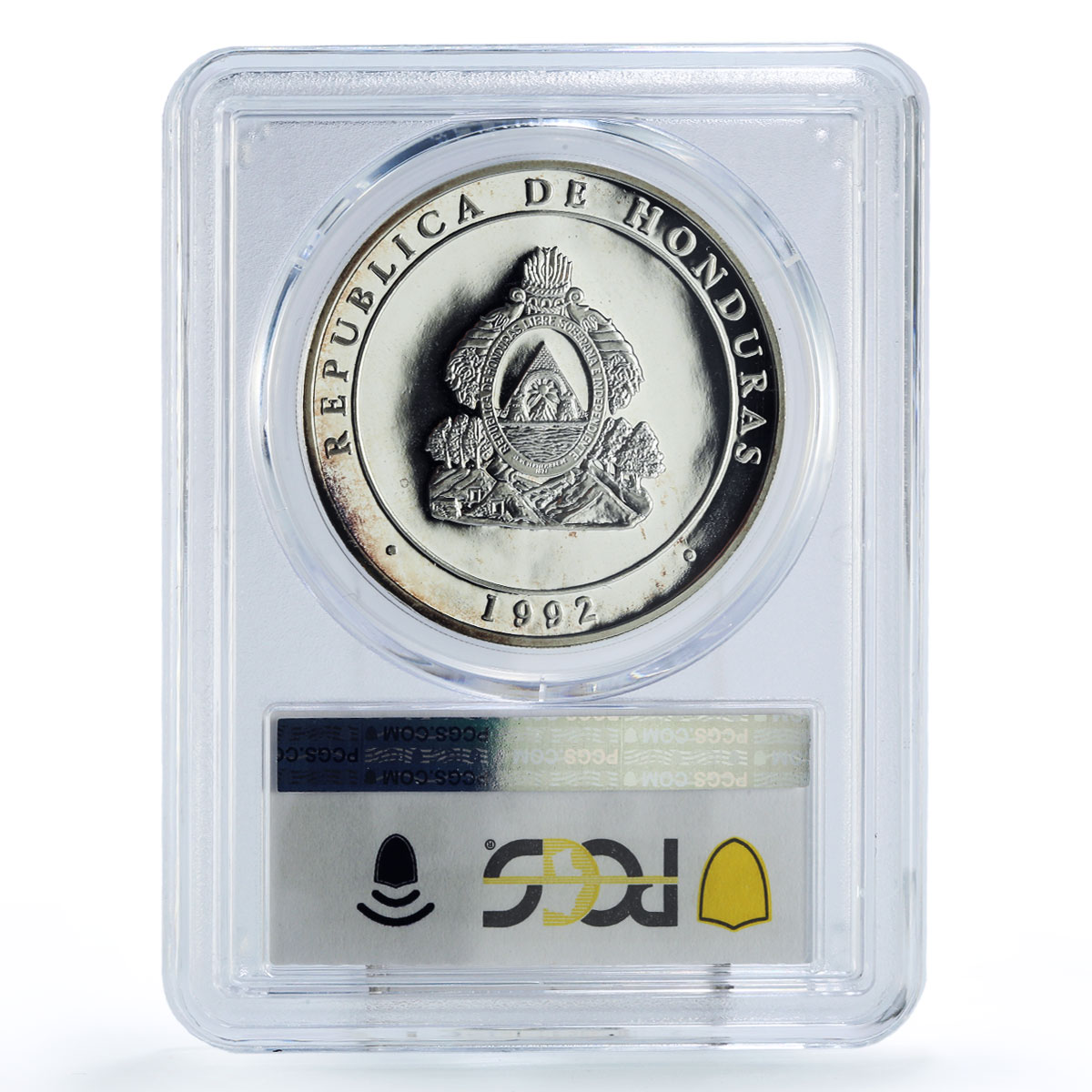 Honduras 100 lempiras America Discovery Ship Clipper PR69 PCGS silver coin 1992