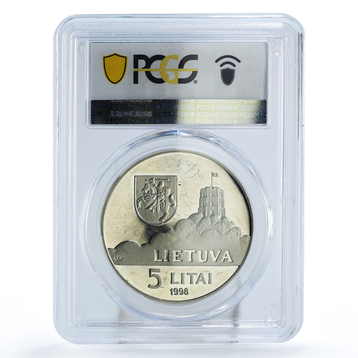 Lithuania 5 litai UNICEF Save the Children Child Year PR64 PCGS silver coin 1998