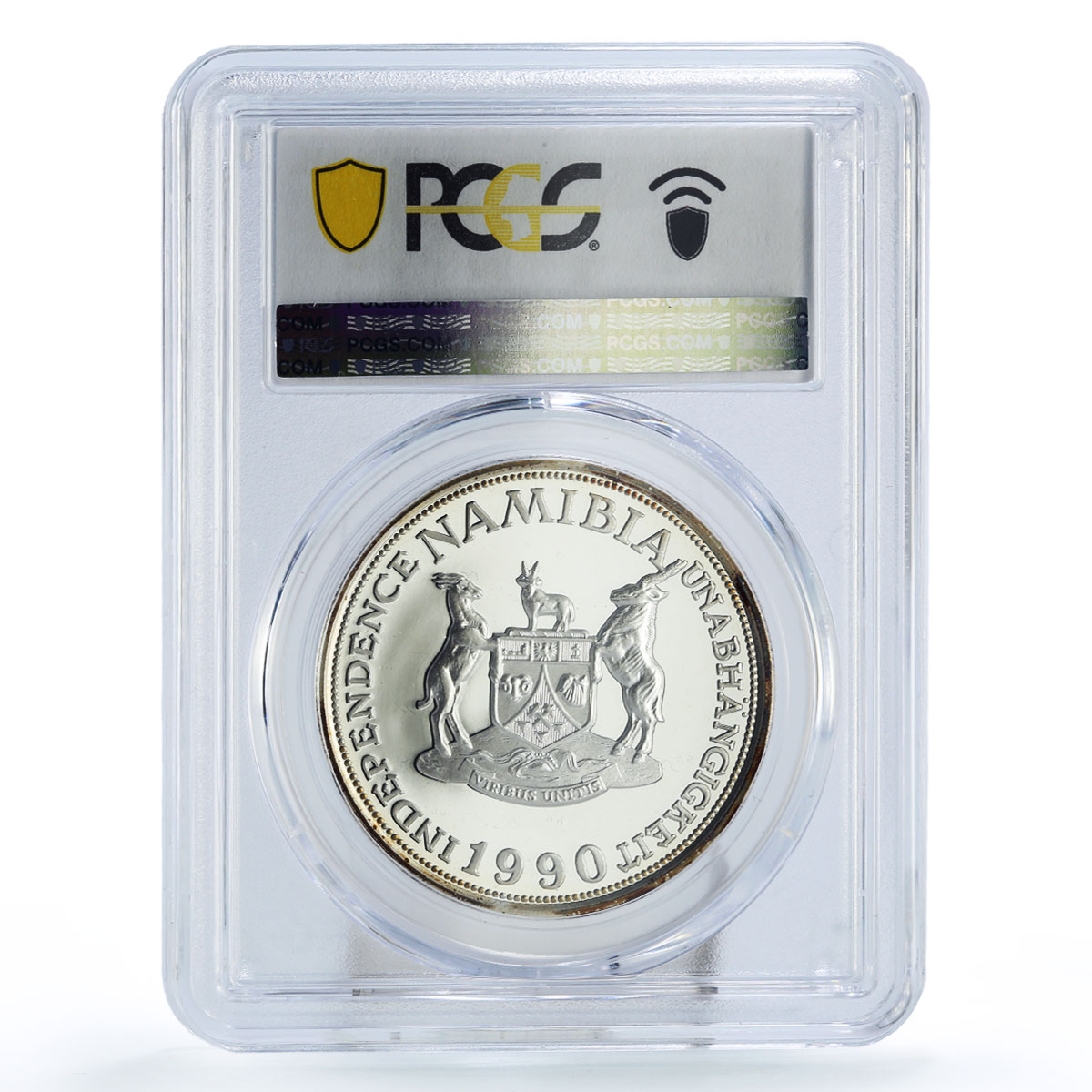 Namibia 10 mark Independence Lion TRIAL ESSAI X#E6 SP69 PCGS silver coin 1990