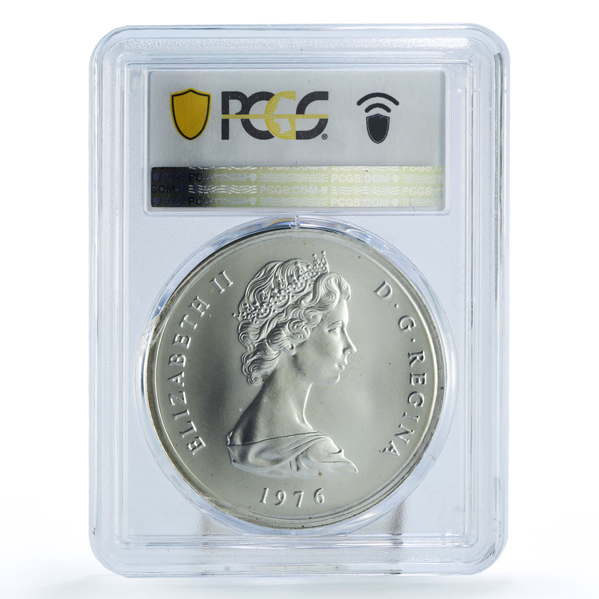 Turks and Caicos Islands 20 crowns Queen Victoria MS67 PCGS silver coin 1976