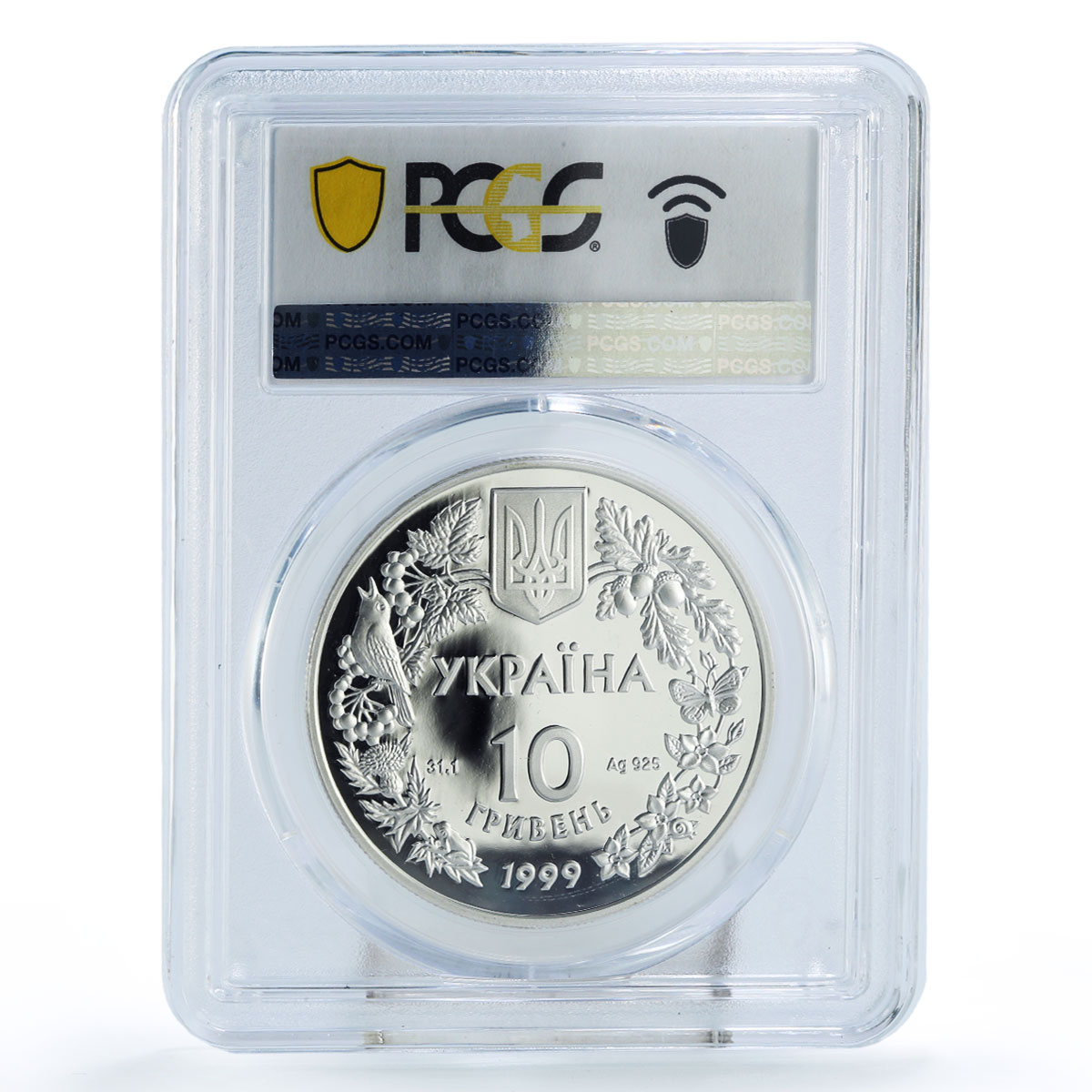 Ukraine 10 hryvnias Conservation Eagle Bird Fauna PR70 PCGS silver coin 1999