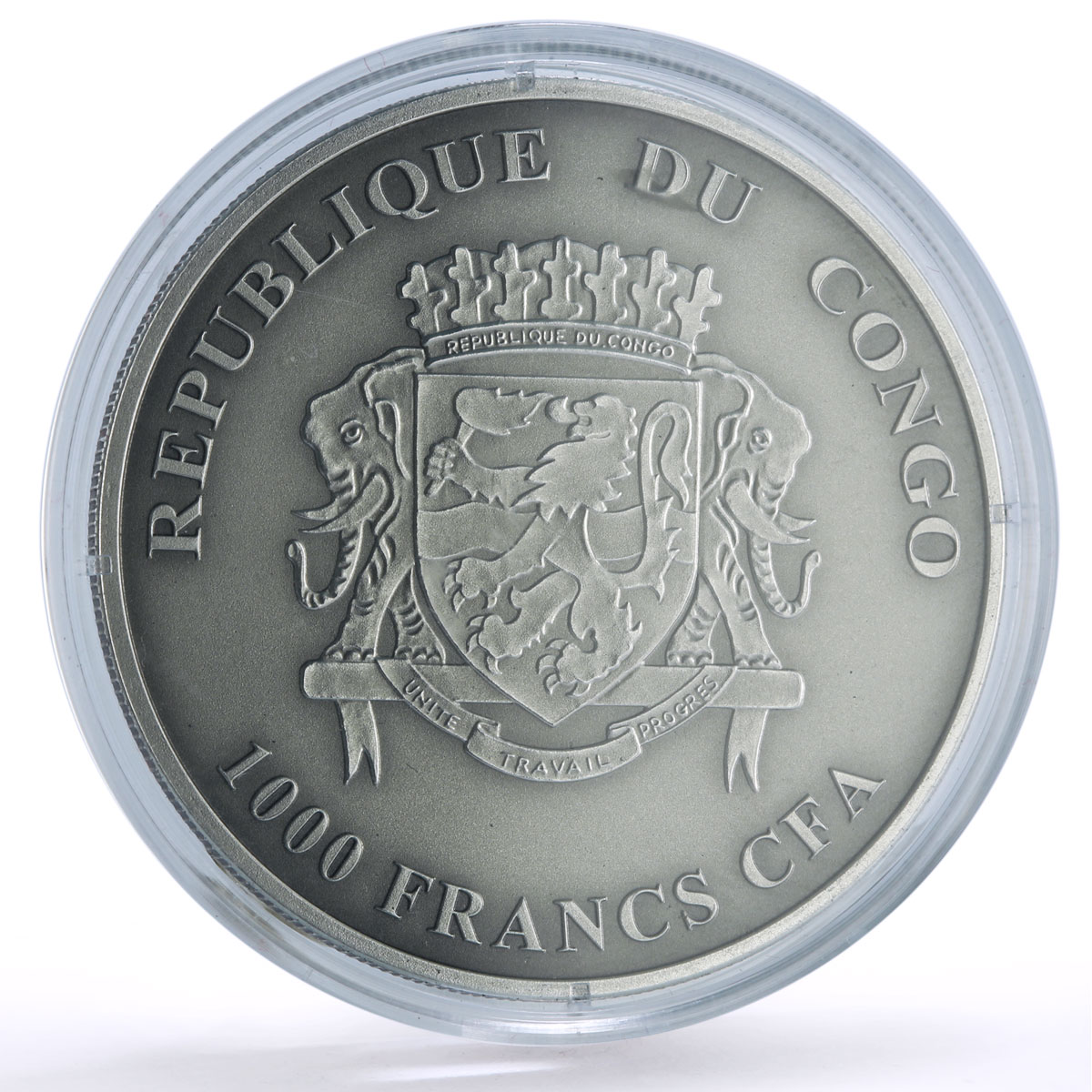 Congo 1000 francs African Ounce Wildlife Gorilla Monkey Fauna silver coin 2014