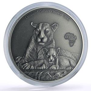 Cameroon 1000 francs African Ounce Wildlife Leopard Cat Fauna silver coin 2018