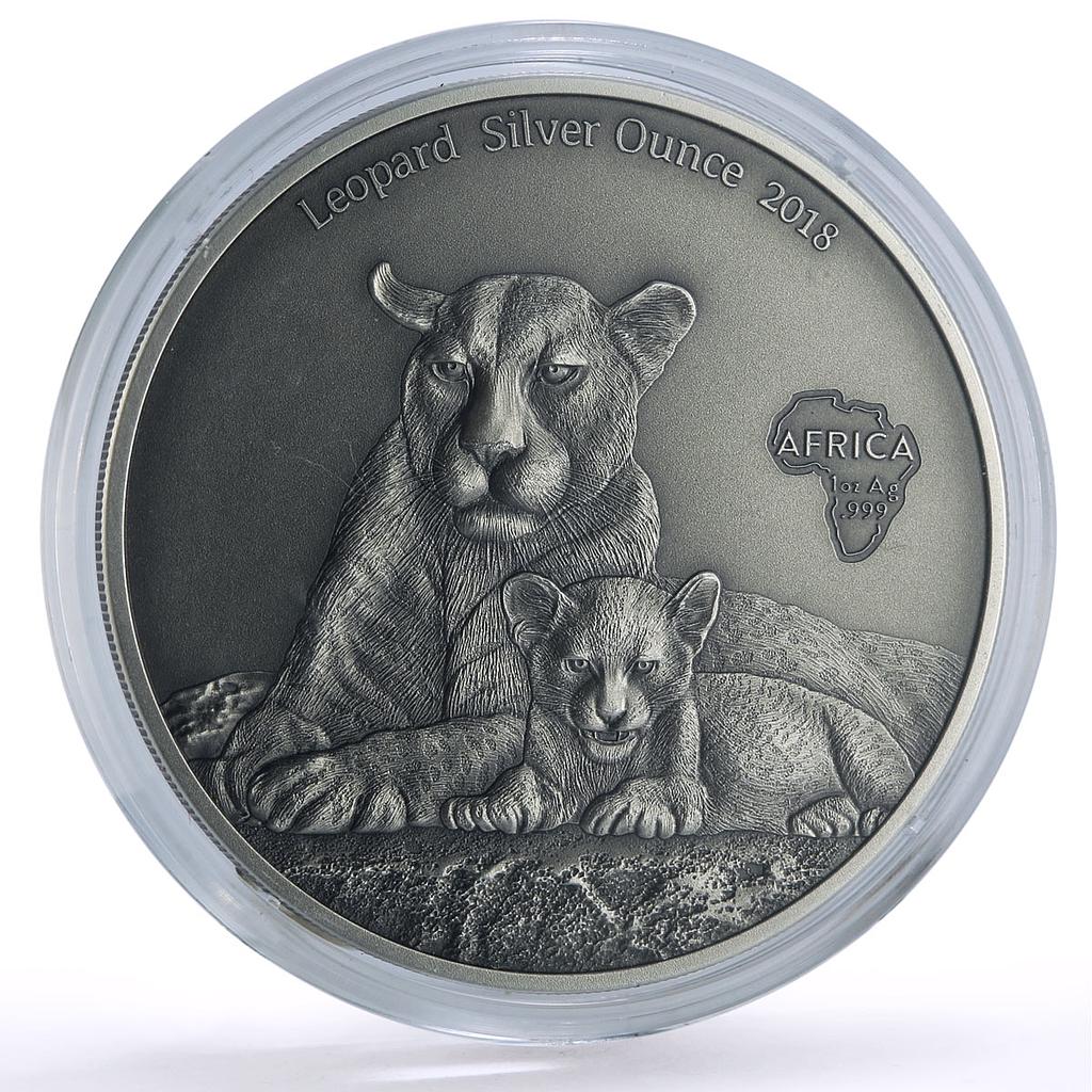 Cameroon 1000 francs African Ounce Wildlife Leopard Cat Fauna silver coin 2018