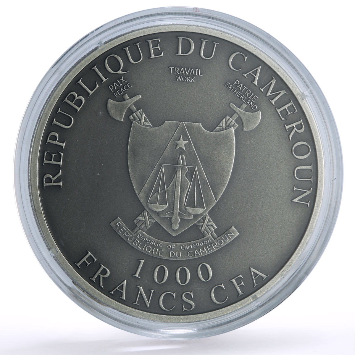 Cameroon 1000 francs African Ounce Wildlife Leopard Cat Fauna silver coin 2018
