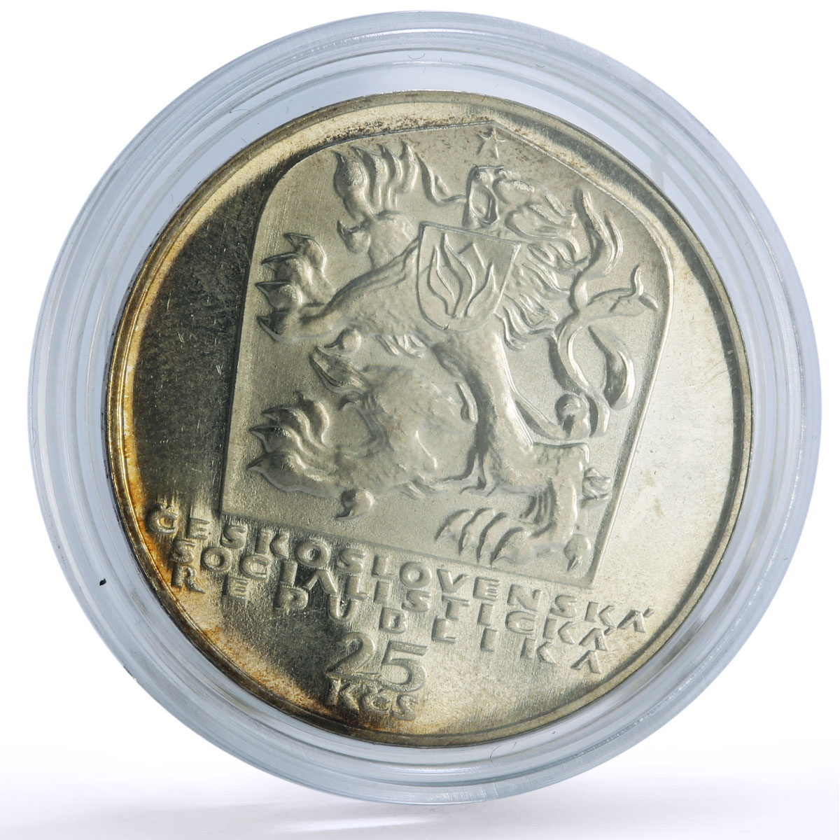 Czechoslovakia 25 korun Slovak Uprising 25th Anniversary proof silver coin 1969