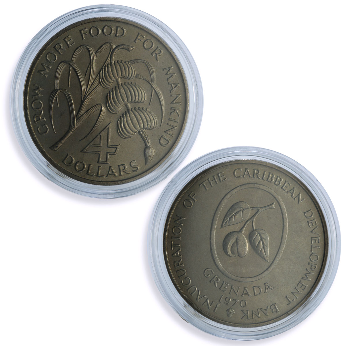 East Caribbean States 4 dollars x 8 Set FAO World Food Day CuNi coins 1970