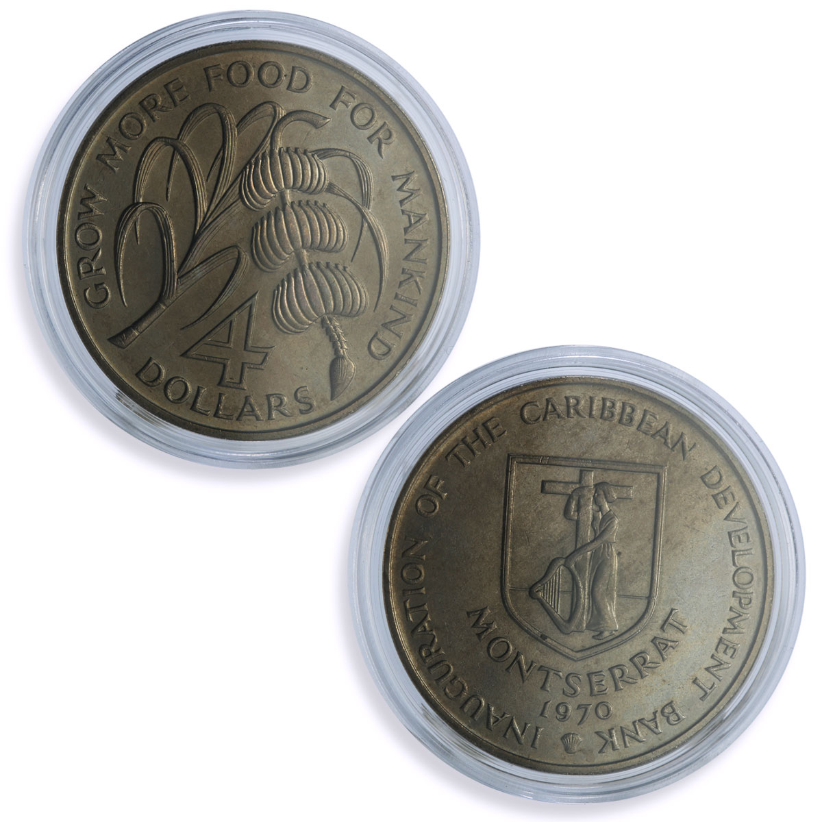 East Caribbean States 4 dollars x 8 Set FAO World Food Day CuNi coins 1970