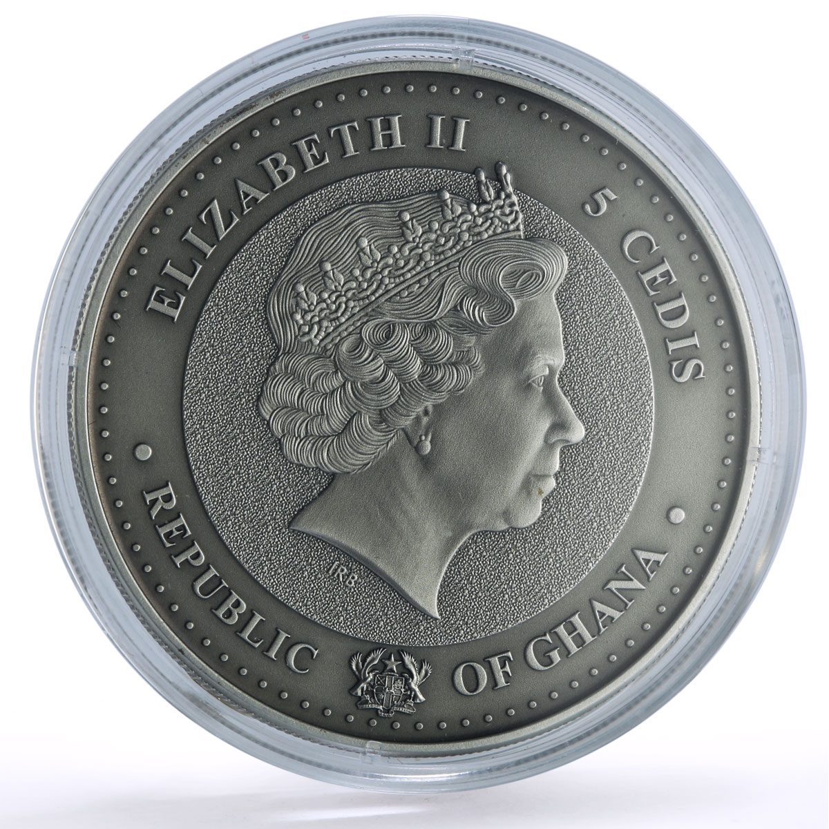 Ghana 5 cedis African Ounce Wildlife Gorilla Monkey Fauna silver coin 2015