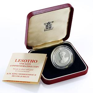 Lesotho 1 loti King Moshoeshoe II Jubilee Politics proof silver coin 1985