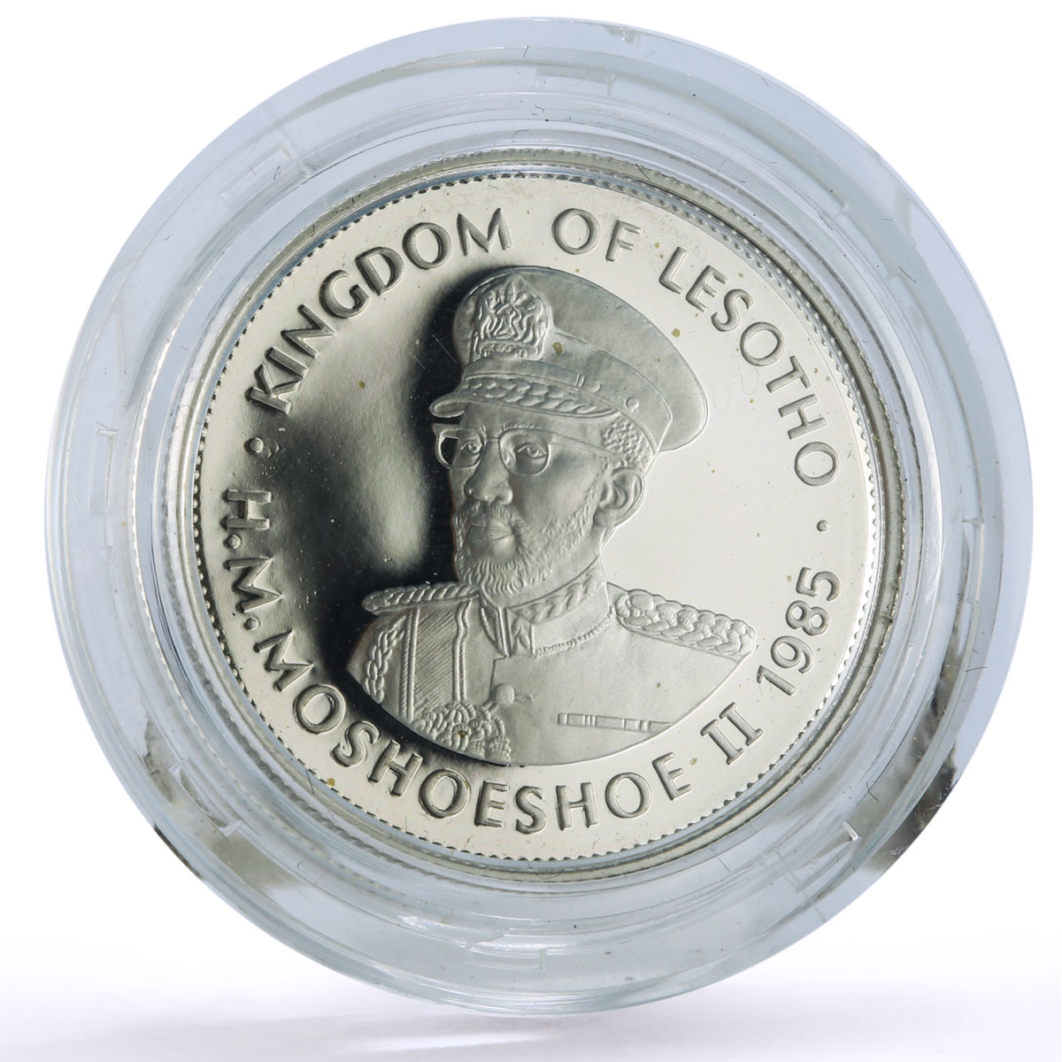 Lesotho 1 loti King Moshoeshoe II Jubilee Politics proof silver coin 1985