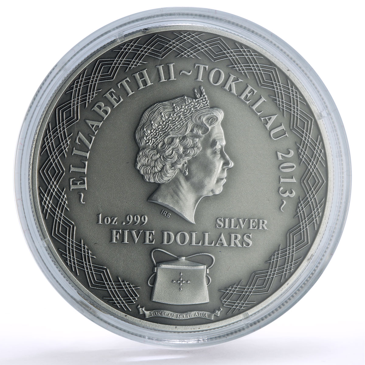 Tokelau 5 dollars Pacific Ounce Wildlife Giant Turtle Fauna silver coin 2013