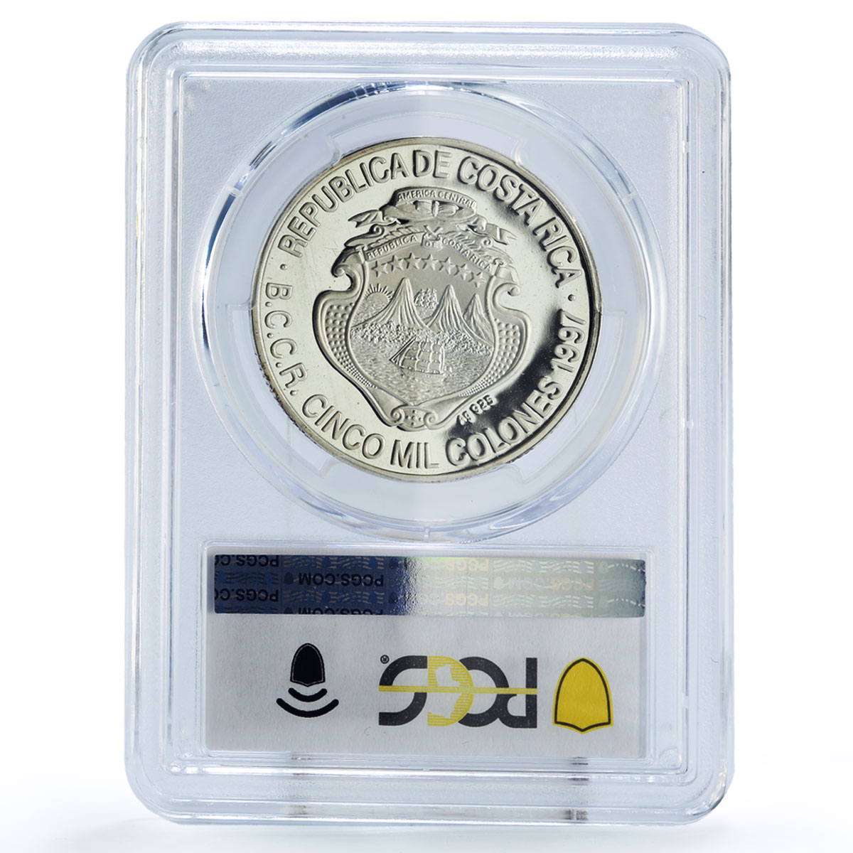 Costa Rica 5000 colones Colon Columbus Centennial PR67 PCGS silver coin 1997