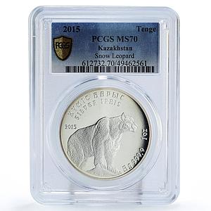 Kazakhstan 1 tenge Investment Coinage Silver Irbis MS70 PCGS silver coin 2015