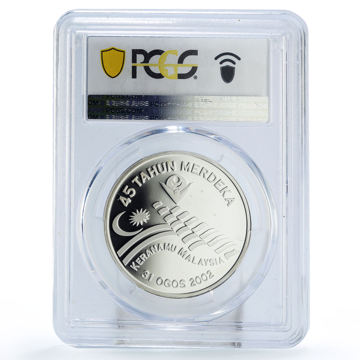 Malaysia 10 ringgit 45th National Day Railway Train PR68 PCGS silver coin 2002