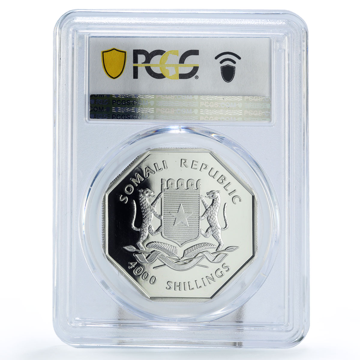 Somalia 4000 shillings Zheng He Voyage Giraffe Fauna PR69 PCGS silver coin 2005