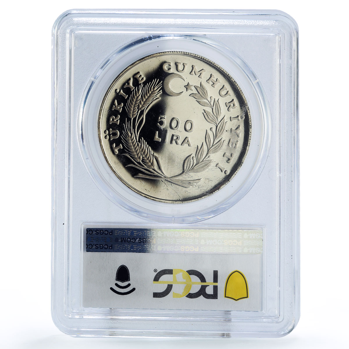 Turkiye 500 lira FAO World Food Day Fisheries Conf. PR69 PCGS silver coin 1984