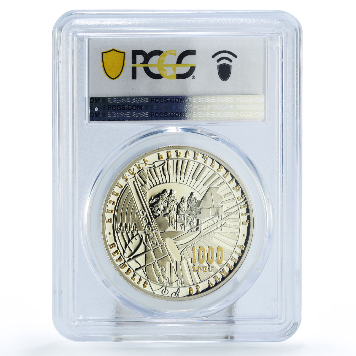 Armenia 1000 dram Jazz Instruments Cello Drums Music PR69 PCGS silver coin 2010